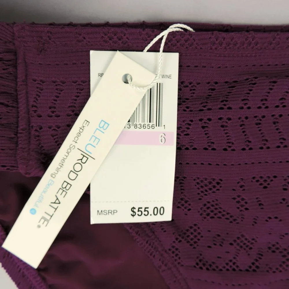 BLEU ROD BEATTIE Tankini 2 Pc Wine Sz 10 NWT - Picture 5 of 5